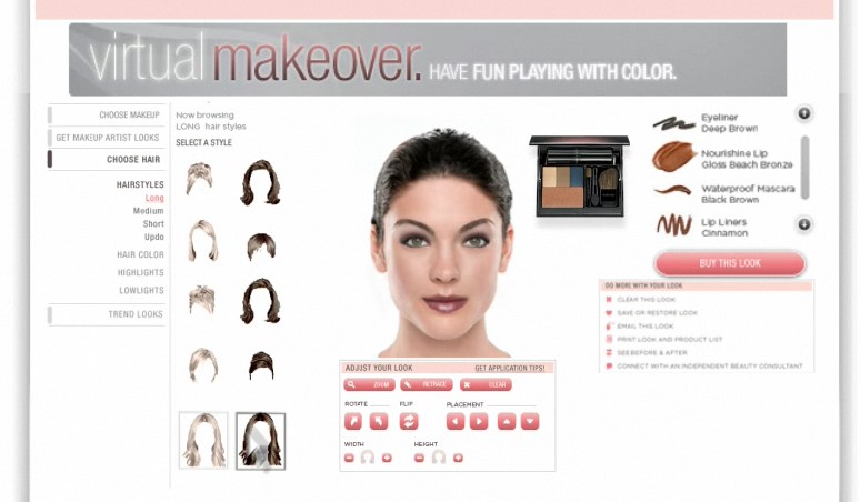Cambio de look virtual para probar cientos de peinados, maquillajes y estilos diferentes
