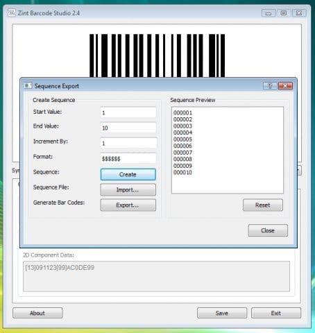 mejores generadores de codigos de barras gratis - Zint Barcode Studio