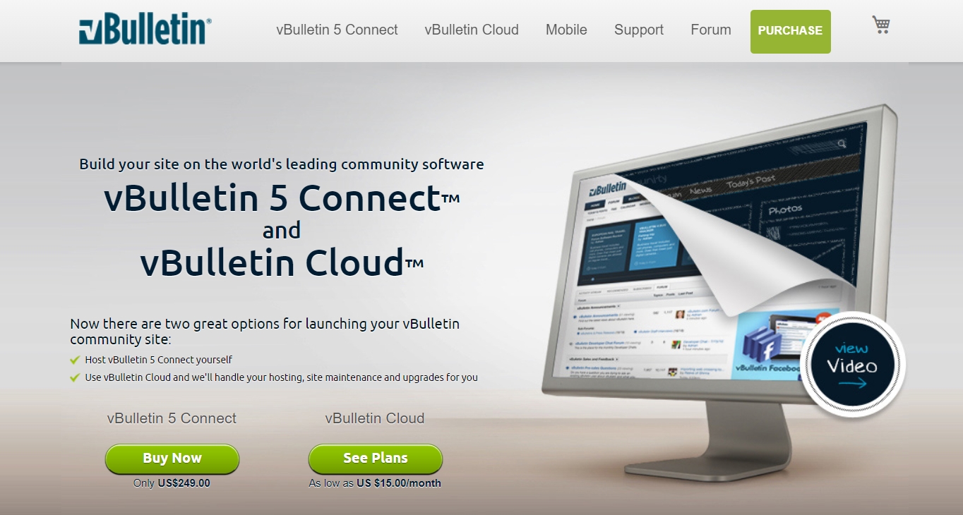 El sitio web de vBulletin. Es uno de los mejores software de foros.