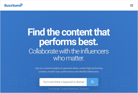 Sitio web de Buzzsumo