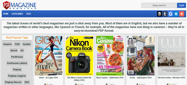 10 sitios web de descarga de revistas en PDF más populares