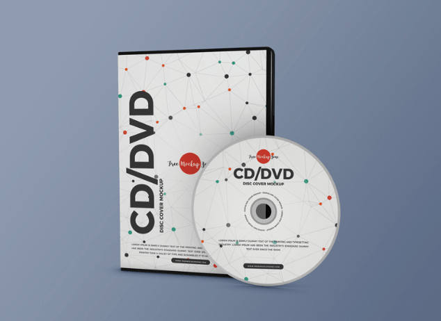 CD moderno gratuito DVD Disc Cover Mockup PSD-min