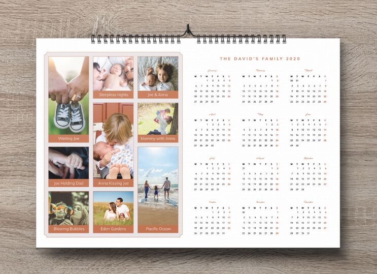 Family Pictures 2020 Calendar Design Template