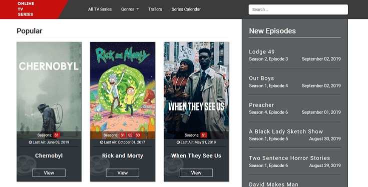 Sitio web de series de televisión en línea