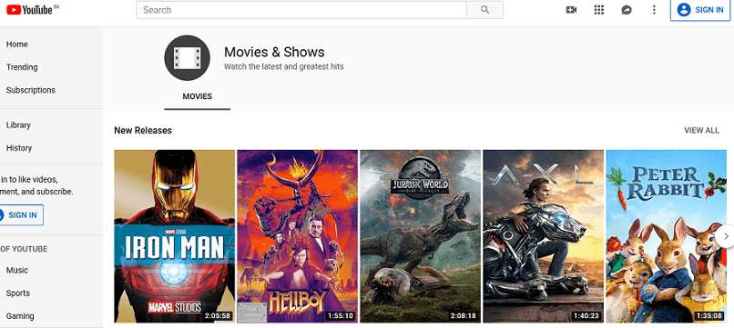 Sitio web de YouTube