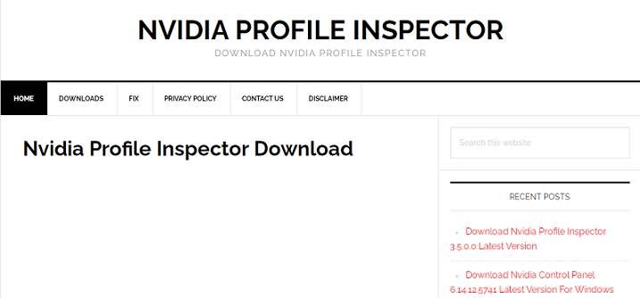 Software NVIDIA Profile Inspector
