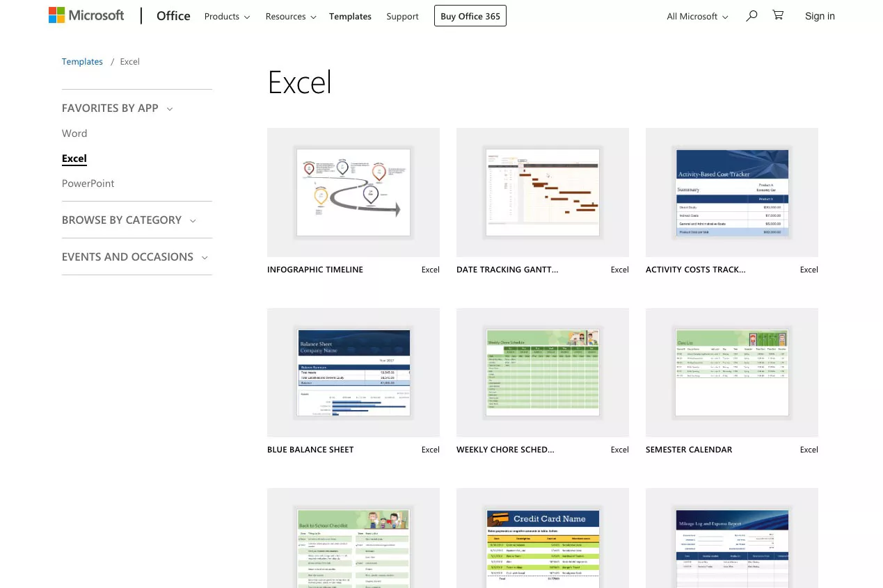 Plantillas de hojas de cálculo de Excel gratuitas de Microsoft