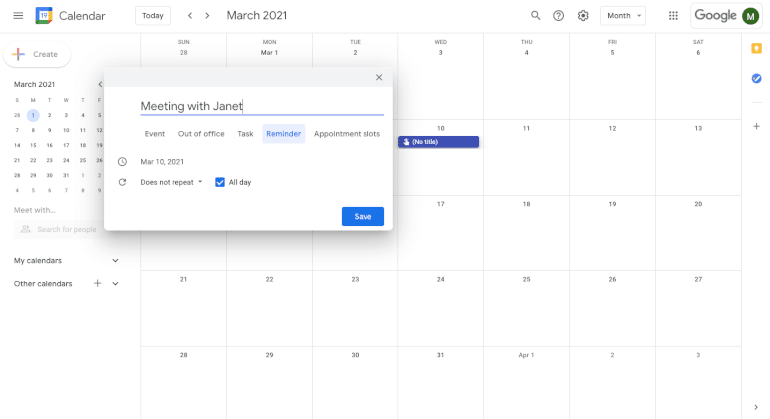 Google Calendar - Software de calendario