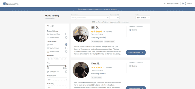 TakeLessons Aprenda lecciones de música en línea