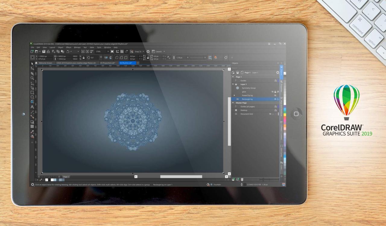 Ejemplo de panel de CorelDRAW