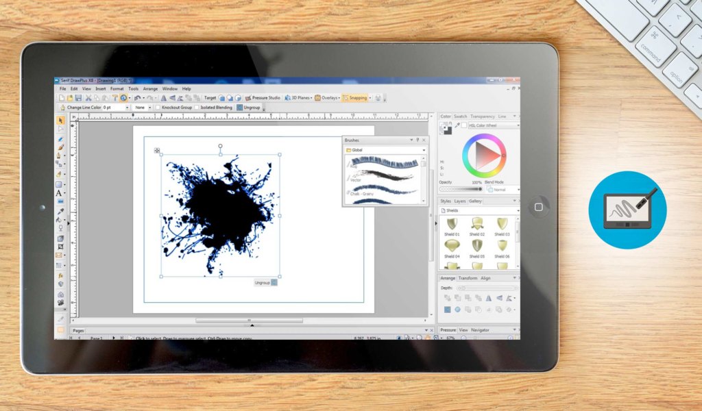 Ejemplo de panel de DrawPlus