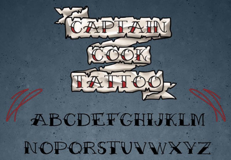 capitán-cook-tattoo-font