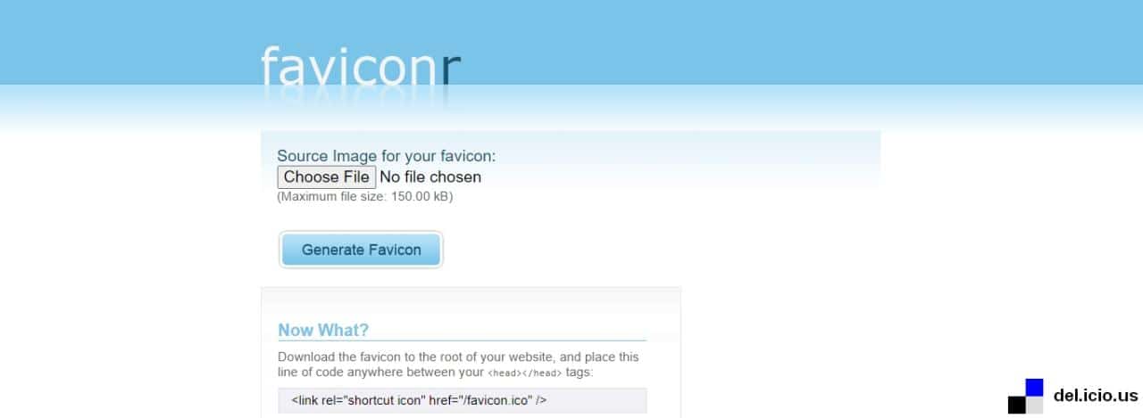 Puede crear un icono de favicon con el generador de favicon gratuito de Faviconr.