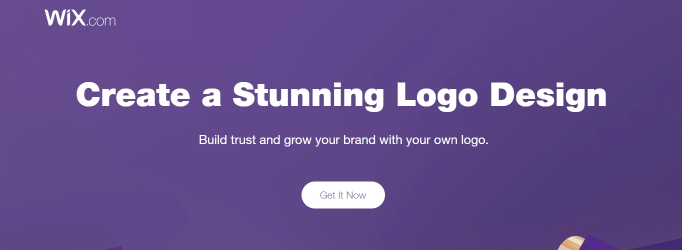 Página de inicio del creador de logos de Wix