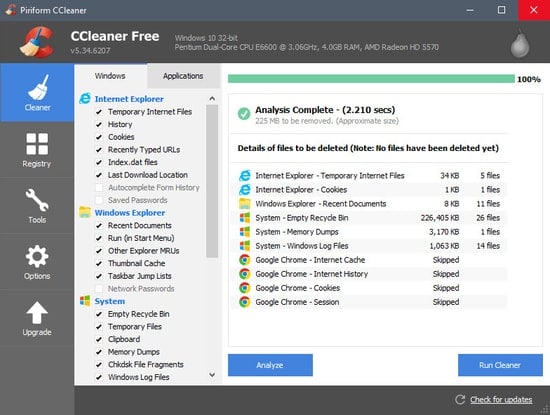 CCleaner - El mejor software de limpieza del registro