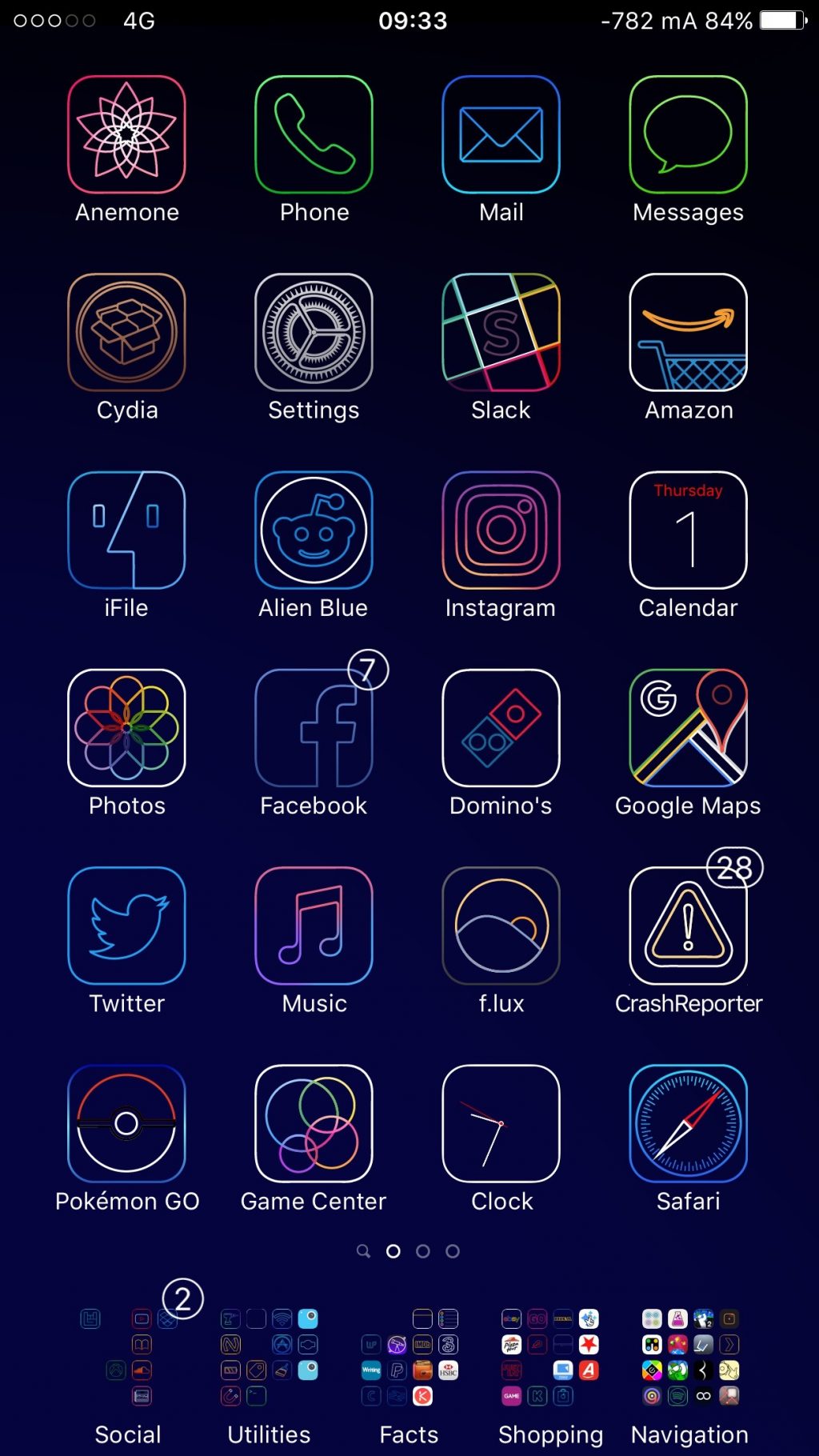 Tema Stencil para iOS 11 de Cydia jailbreak para Electra jailbreak anemone