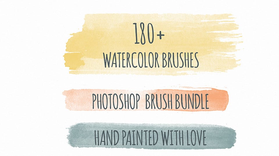 Más de 180 pinceles de acuarela dibujados a mano