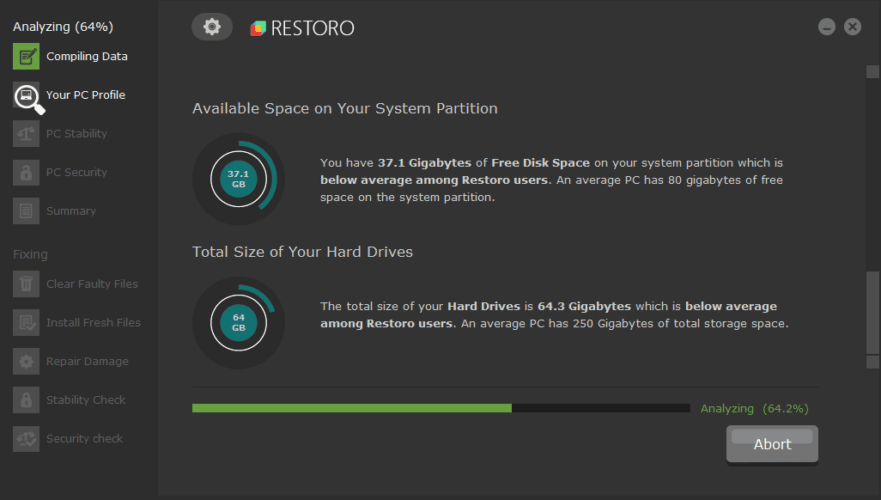 software de limpieza de pc gratuito restoro complete