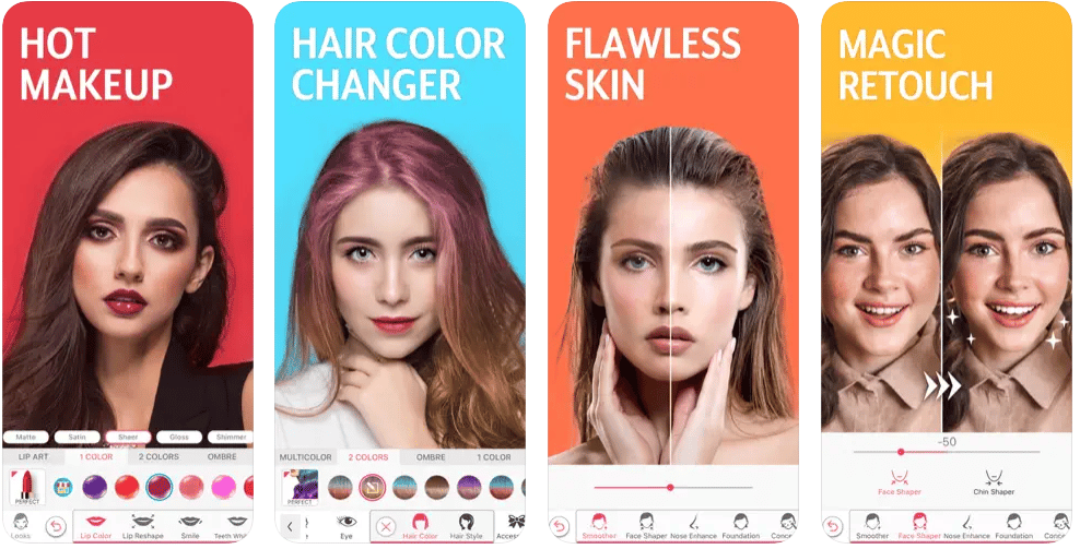 you cam editor de selfies para cambiar el color del pelo