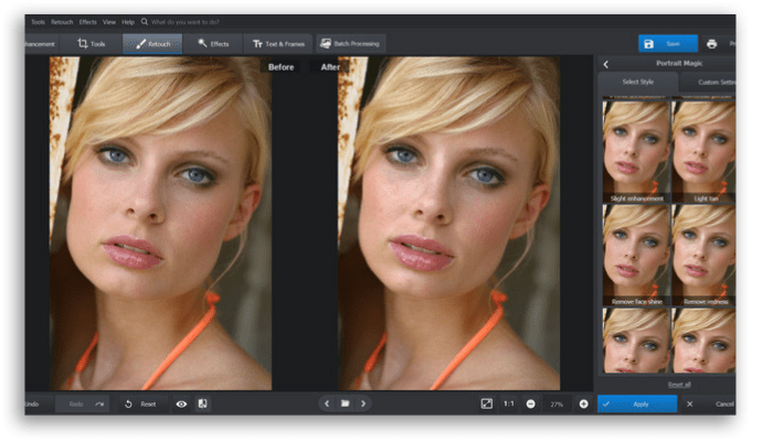 PhotoWorks Software de edición de retratos