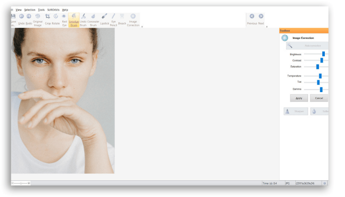 Software de edición de retratos Maquillaje Fotográfico Piel Suave