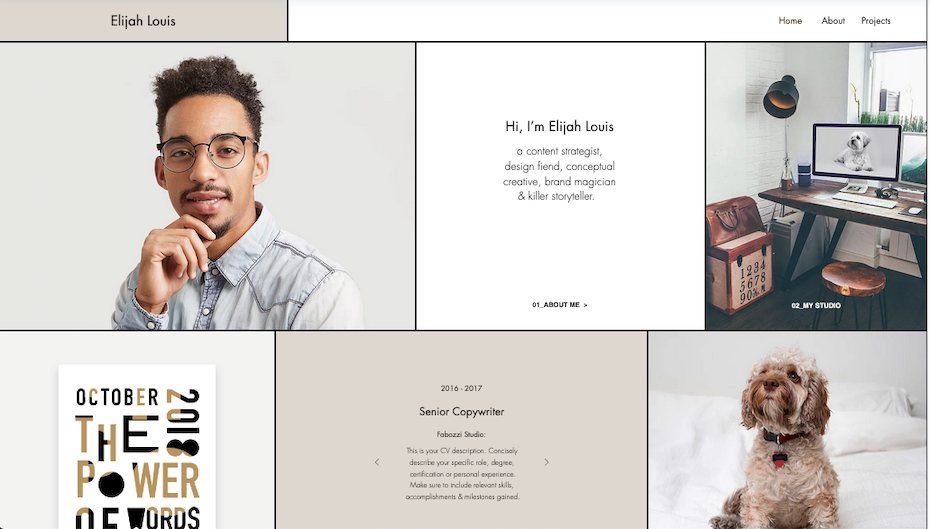 Captura de pantalla de las mejores plantillas Wix 2021