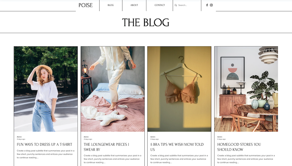 Captura de pantalla de las mejores plantillas Wix 2021