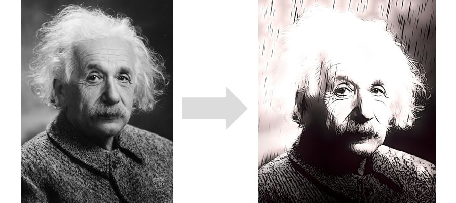 Itoon - Convertir foto de Albert Einstein
