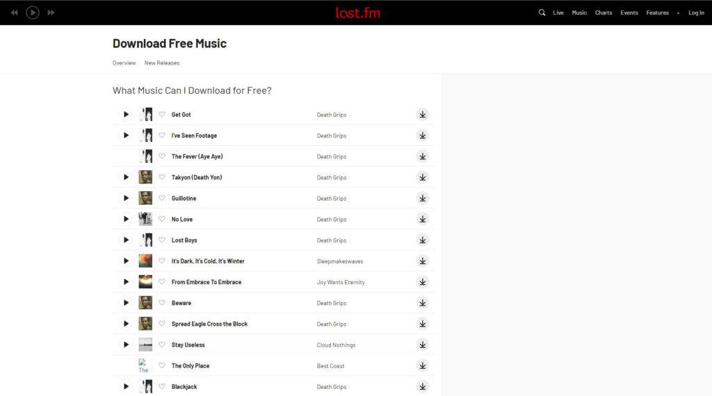 Last FM - sitio web para bandas sonoras de películas gratis