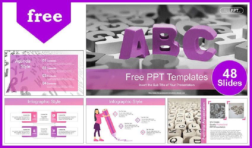 Bloques alfabéticos ABC - Temas divertidos gratis para PowerPoint