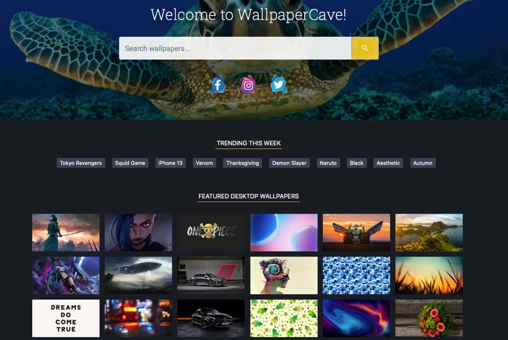 Sitio web de WallpaperCave