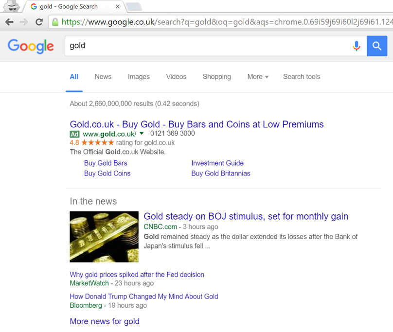 Oro' Google Noticias