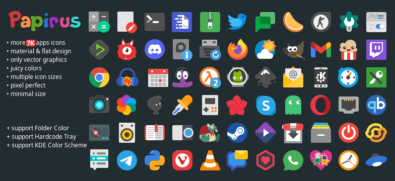 Papirus - Tema de Iconos de Diseño Plano