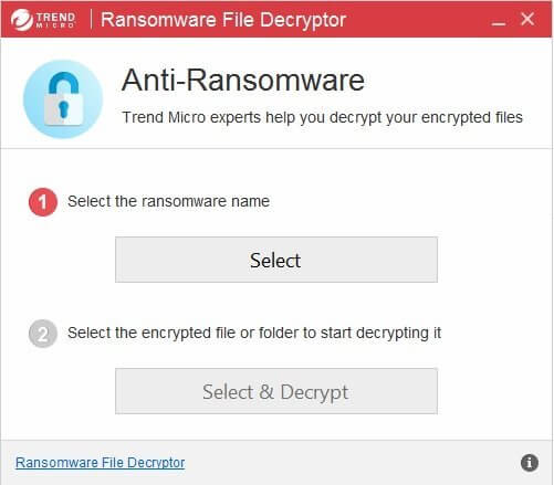 Desencriptador de archivos de ransomware de Trend Micro