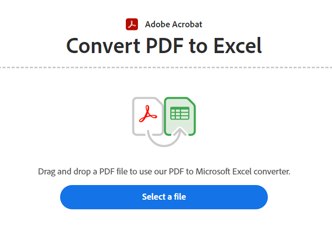 Convertidor de PDF a Excel de Adobe Acrobat