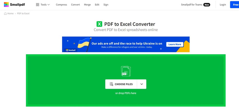 Conversor PDF a Excel en línea Smallpdf